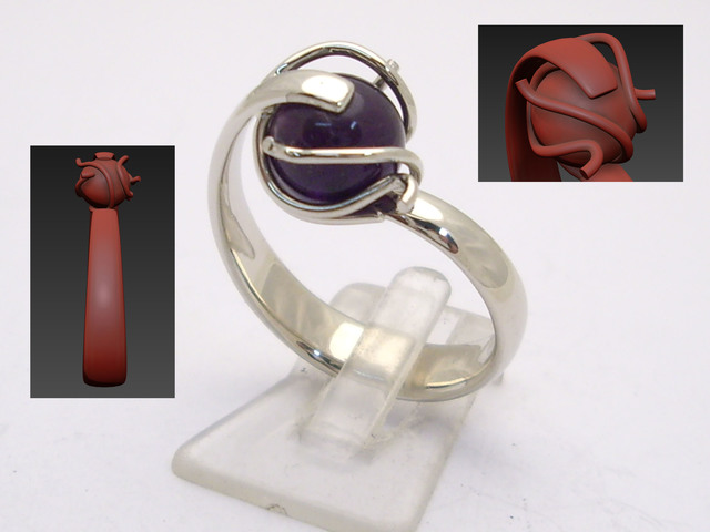 1 Pierścionek który Klient sam zaprojektował na komputerze.